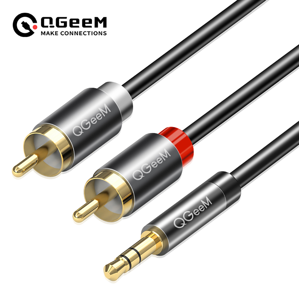 Home Cinema Amplifier - QGeeM RCA كابل 2RCA إلى 3.5