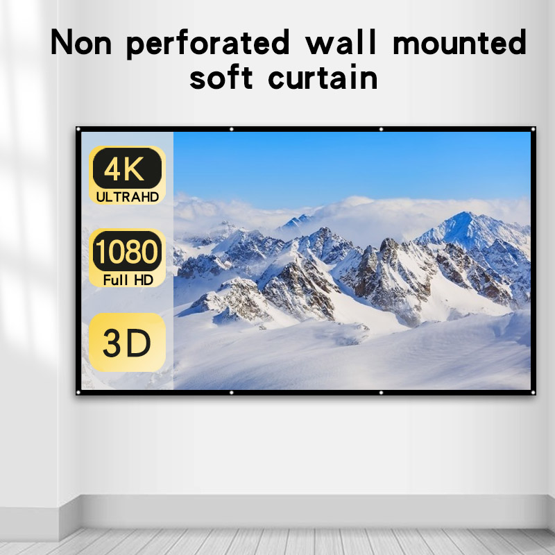 Home Cinema Blanc - شاشة عرض سهلة الطي 60-150 بوصة