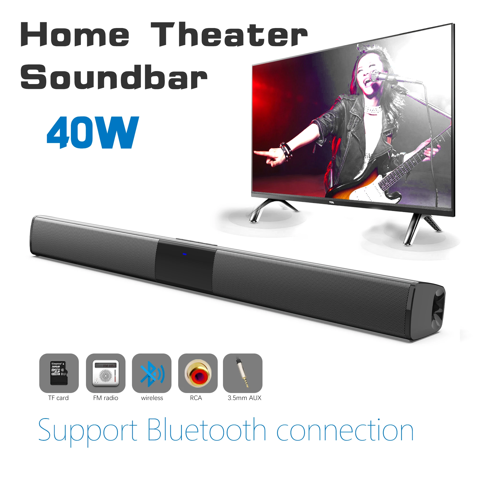 Home Cinema With Wireless Rear Speakers - 40 واط عالية الطاقة مكبرات الصوت