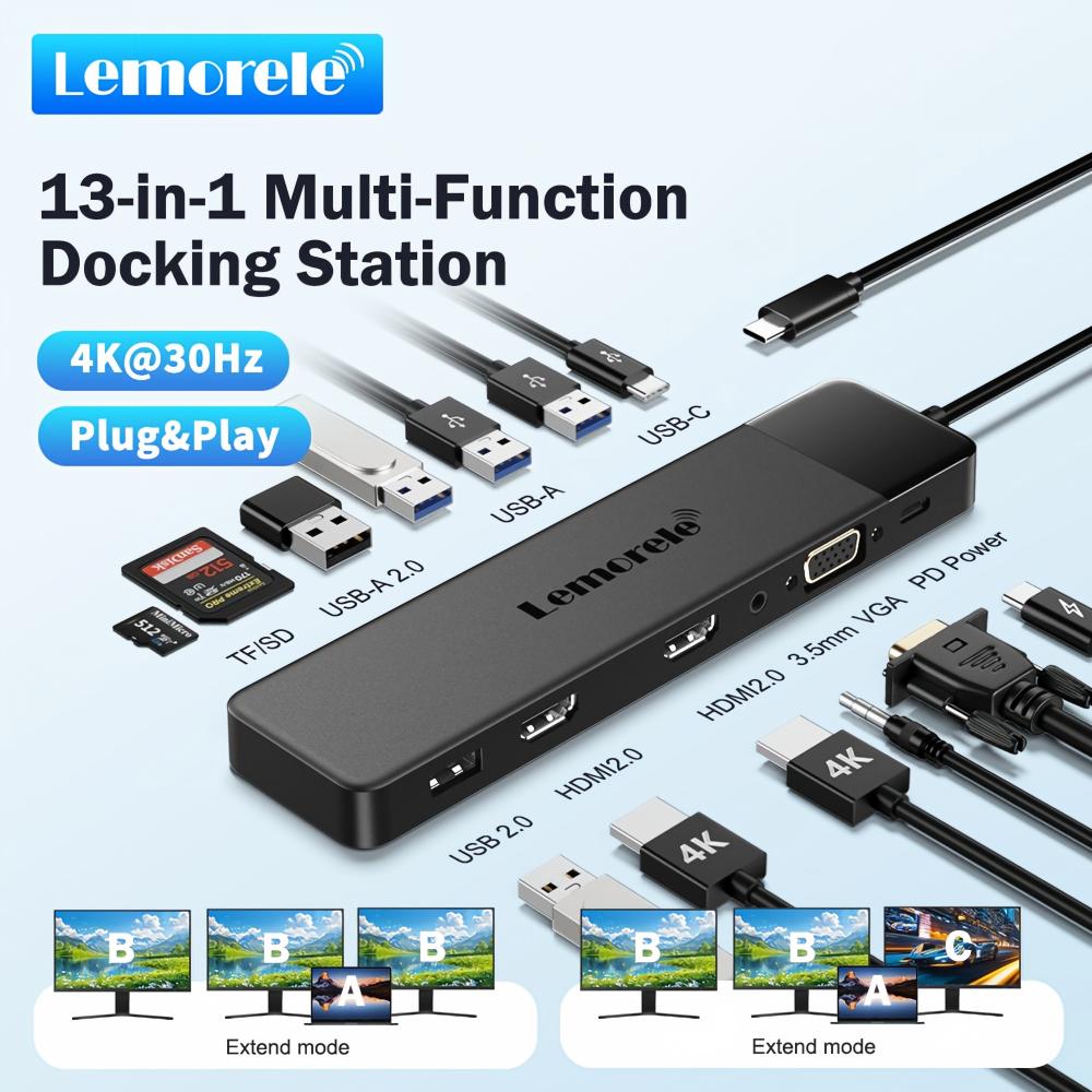 Home Cinema Usb - محطة توصيل ليموريل 13 في 1