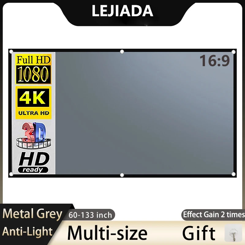 Home Cinema Blanc - شاشة عرض LEJIADA مقاس 60-133 بوصة