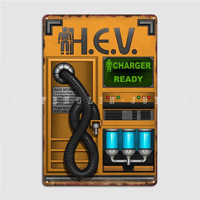 Home Cinema Theatre - Half Life Hev Charger Metal Sign