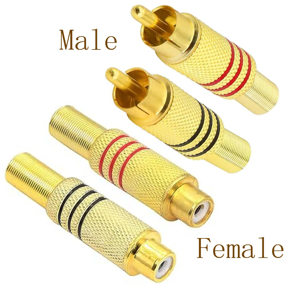 Home Cinema Amplifier - 4 قطع موصلات RCA مطلية بالذهب