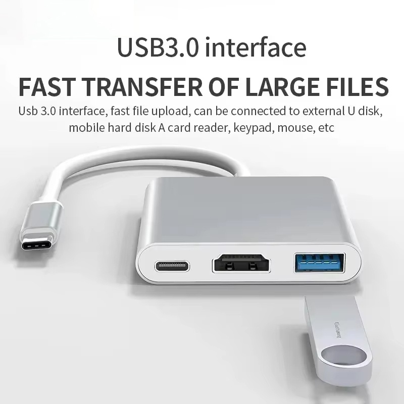 Home Cinema Usb - محول 3 في 1 من النوع