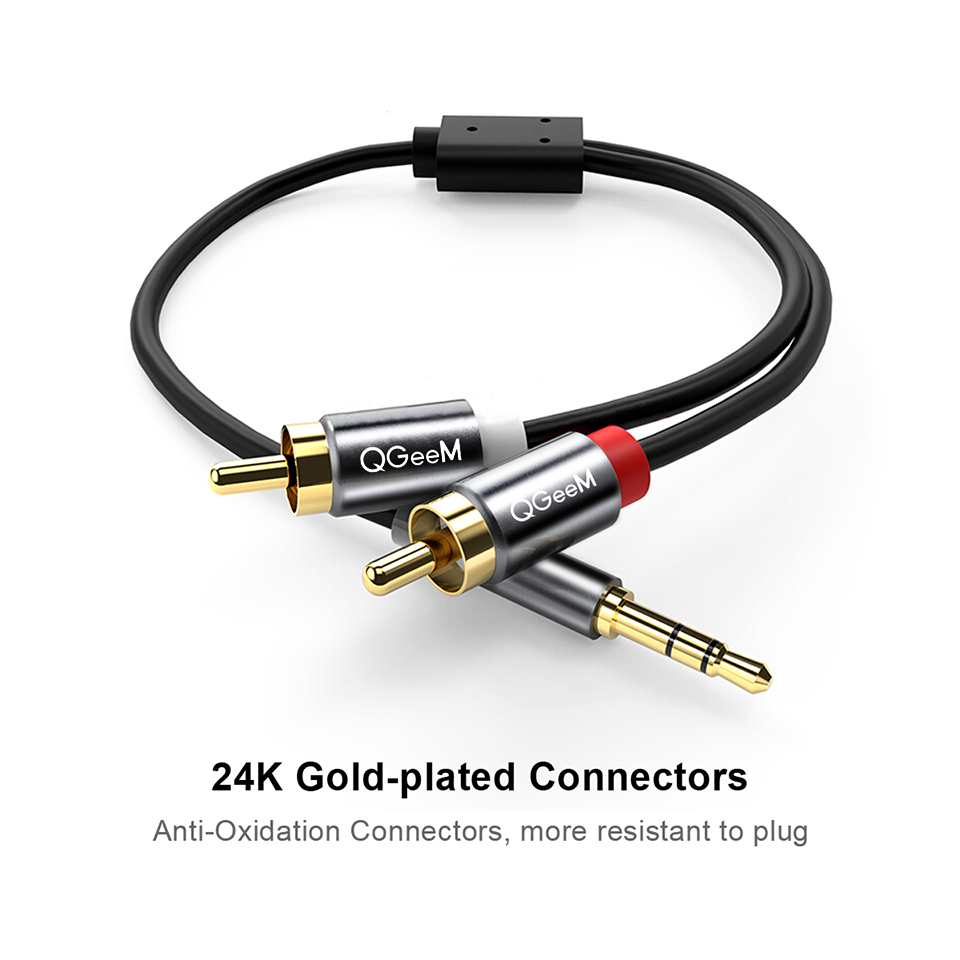 QGeeM RCA كابل 2RCA إلى 3.5 ال - مراجعة Home Cinema Amplifier وسعره