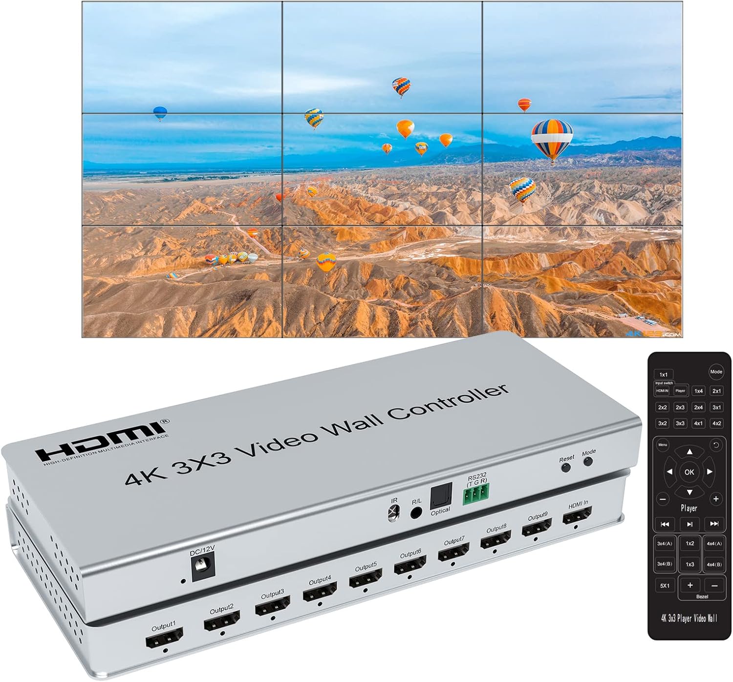 4K 3x3 HDMI وحدة تحكم الفيديو  - مراجعة Home Cinema Screen وسعره