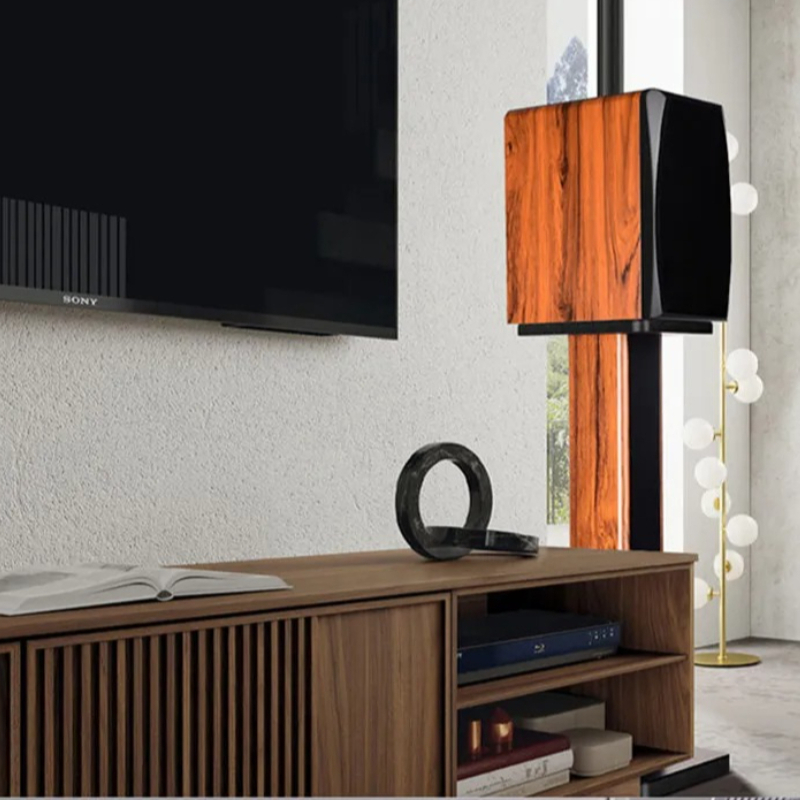 حامل سماعات خشبي صلب قائم على  - مراجعة Home Cinema Furniture وسعره