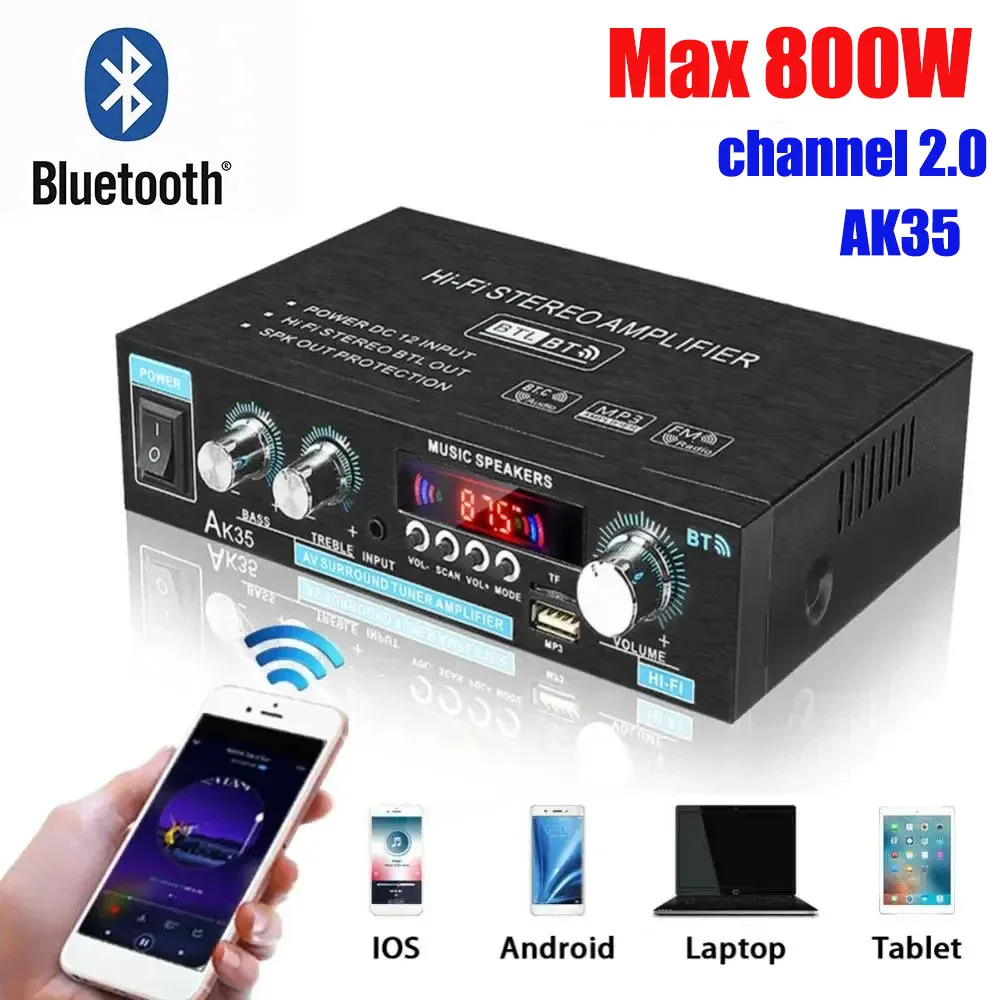 AK35 HiFi الرقمية بلوتوث مكبرا - مراجعة Home Cinema Bluetooth وسعره
