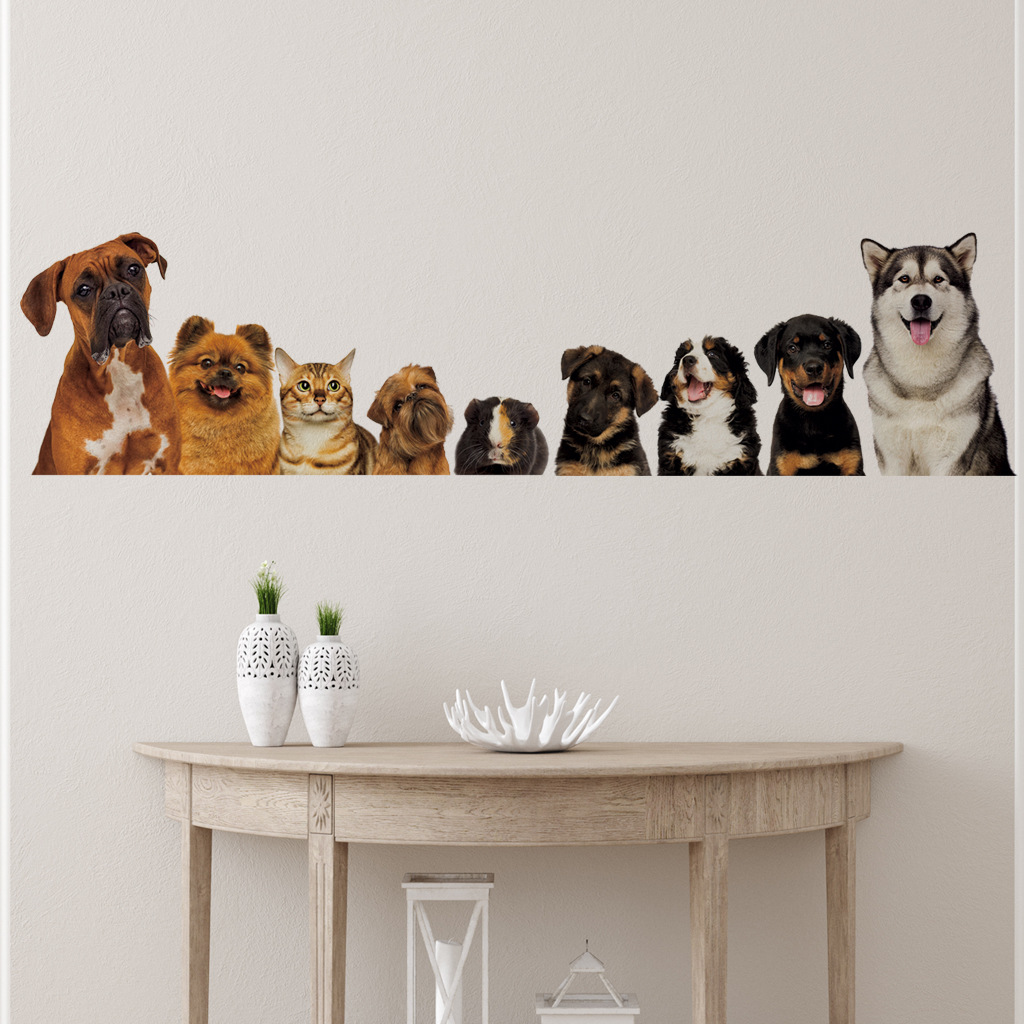 القطط لطيف والكلاب الجدار ملصق - مراجعة Home Cinema Wallpaper وسعره