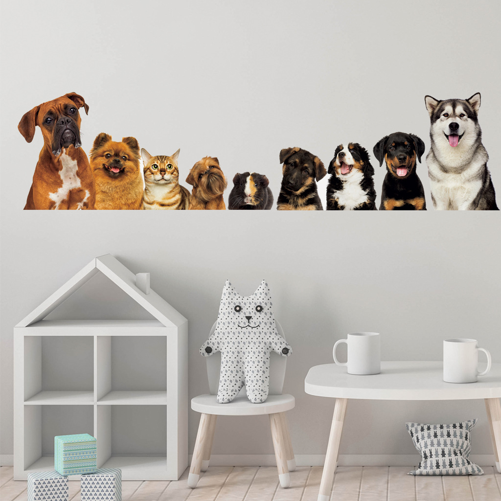 القطط لطيف والكلاب الجدار ملصق - مراجعة Home Cinema Wallpaper وسعره