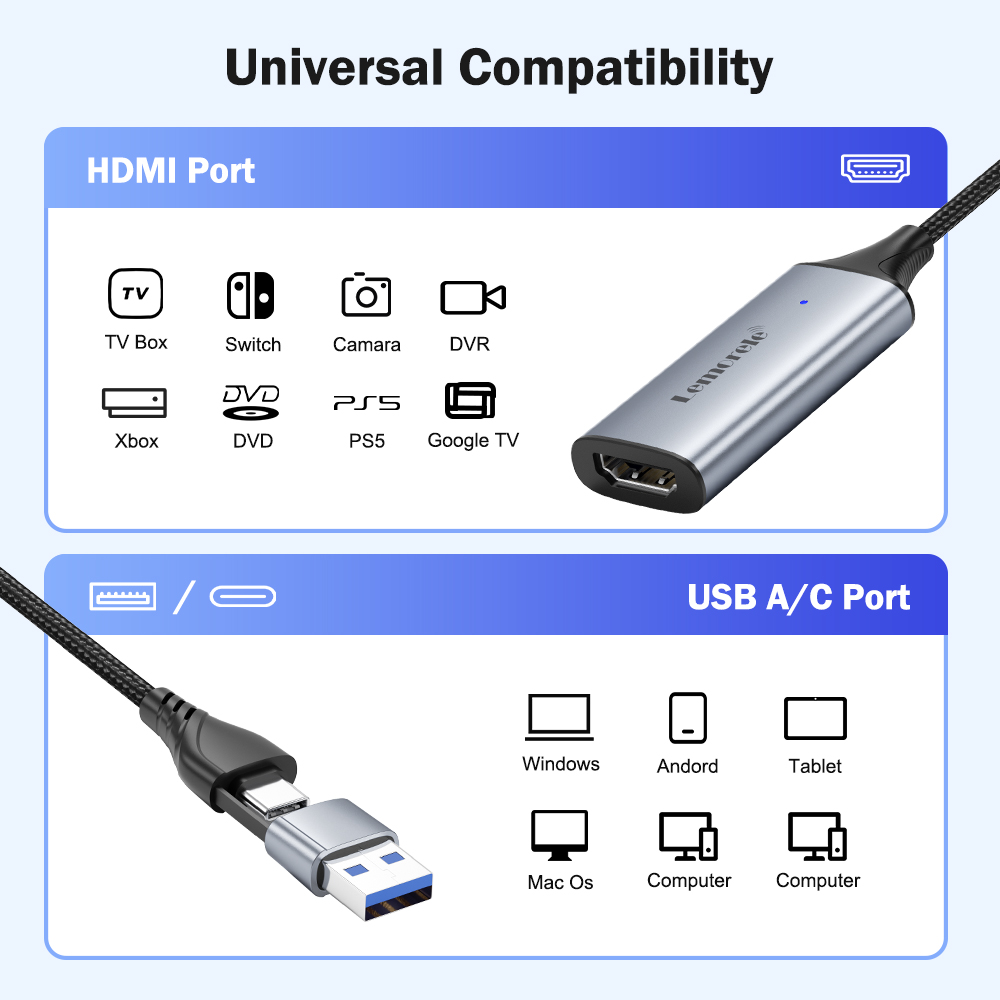 بطاقة التقاط الفيديو Lemorele  - مراجعة Home Cinema Usb وسعره