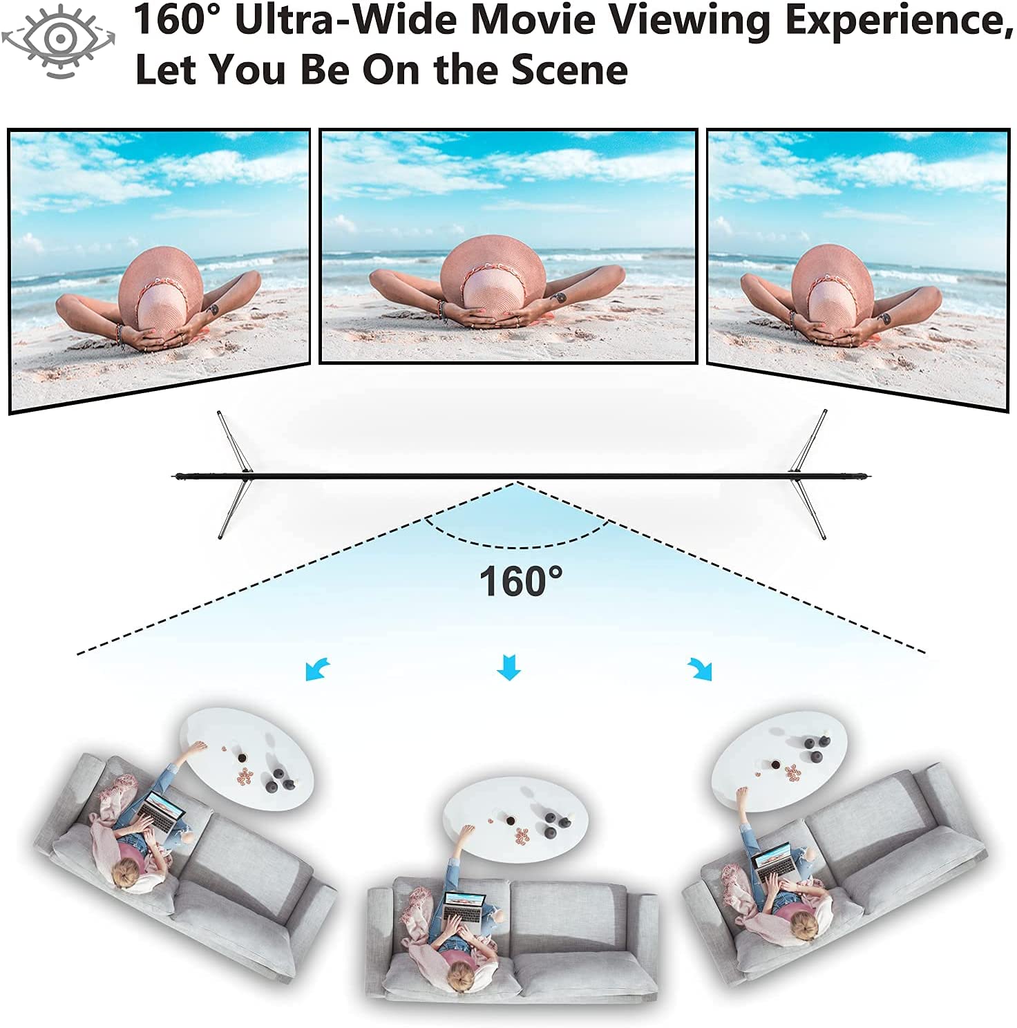 شاشة عرض محمولة مقاس 120 بوصة  - مراجعة Home Cinema Blanc وسعره
