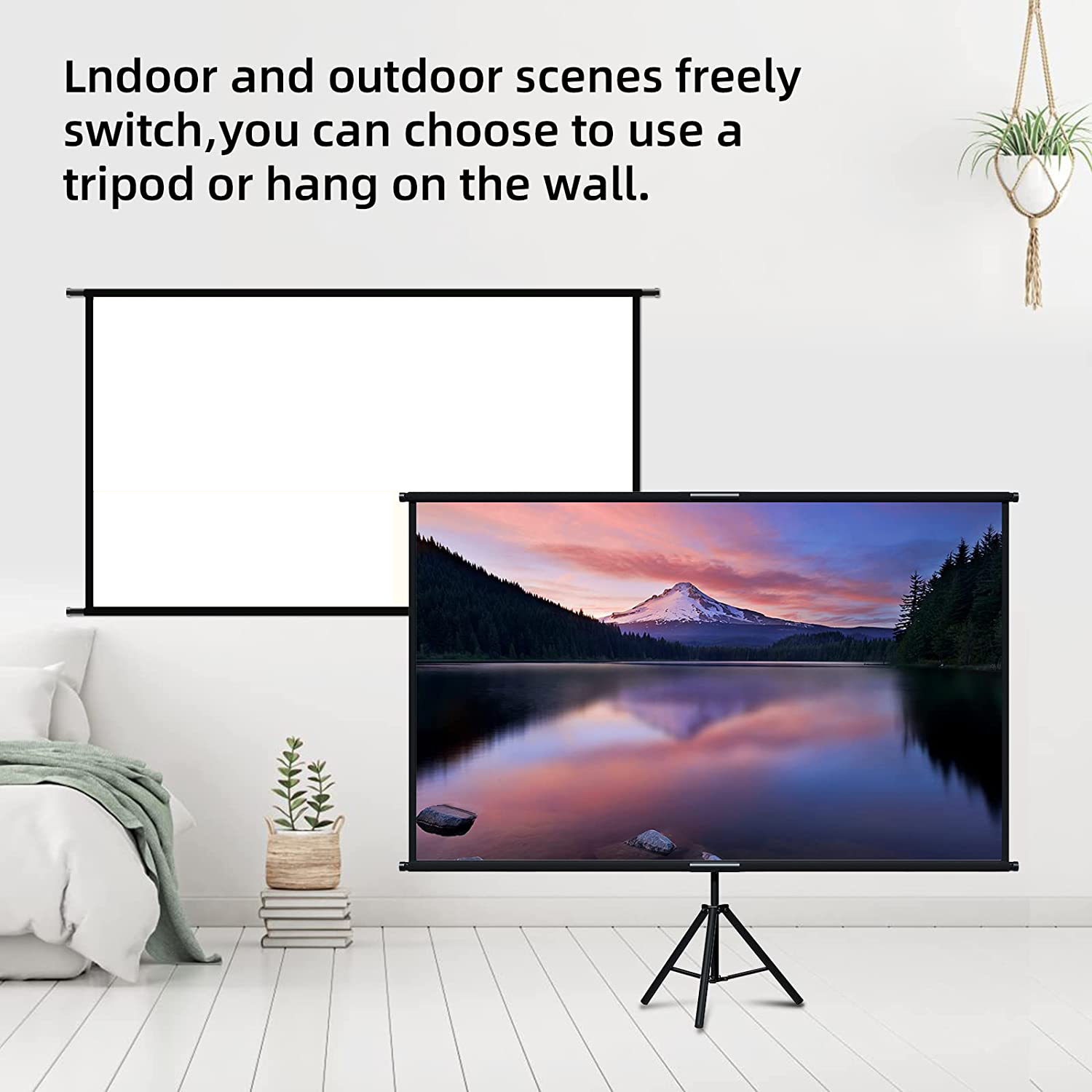 شاشة عرض VEIDADZ مع حامل قابل  - مراجعة Home Cinema Blanc وسعره