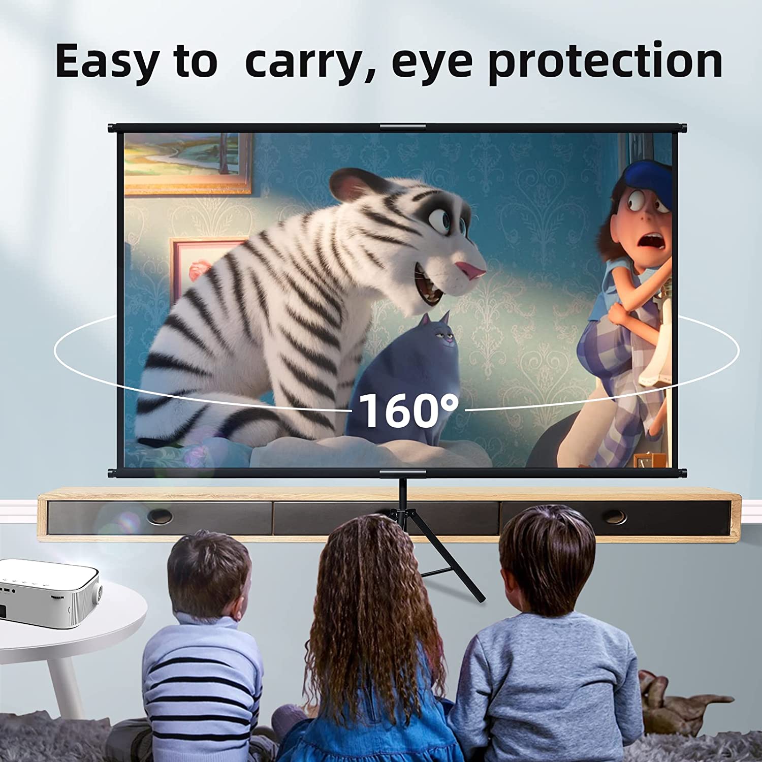 شاشة عرض VEIDADZ مع حامل قابل  - مراجعة Home Cinema Blanc وسعره