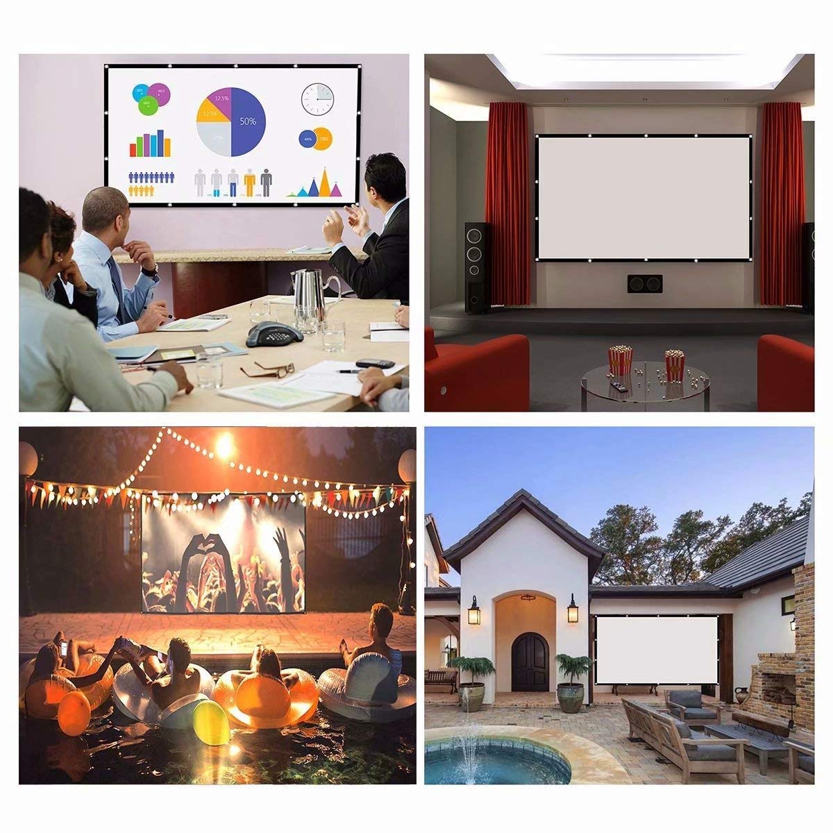 60 84 100 120 150 بوصة شاشة عر - مراجعة Home Cinema Blanc وسعره