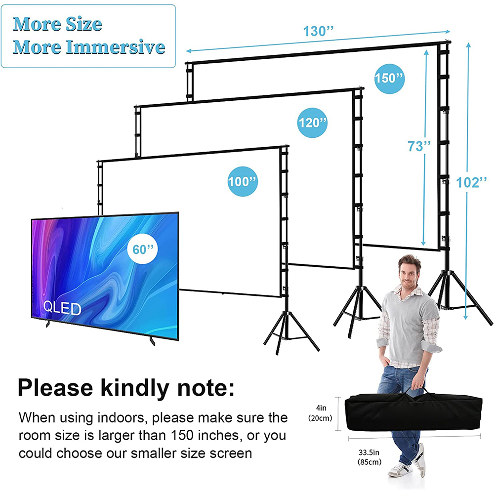 شاشة عرض VEIDADZ مع حامل أبيض  - مراجعة Home Cinema Blanc وسعره