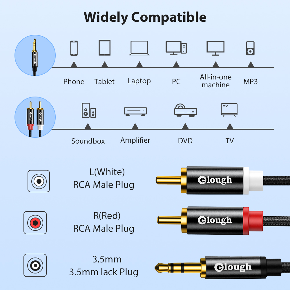 Elough كابل RCA AUX RCA كابل م - مراجعة Home Cinema Amplifier وسعره