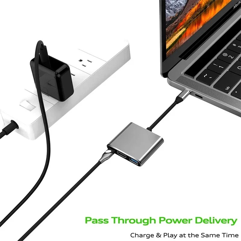 USB C HUB 3in1 نوع C 3.0 إلى H - مراجعة Home Cinema Usb وسعره