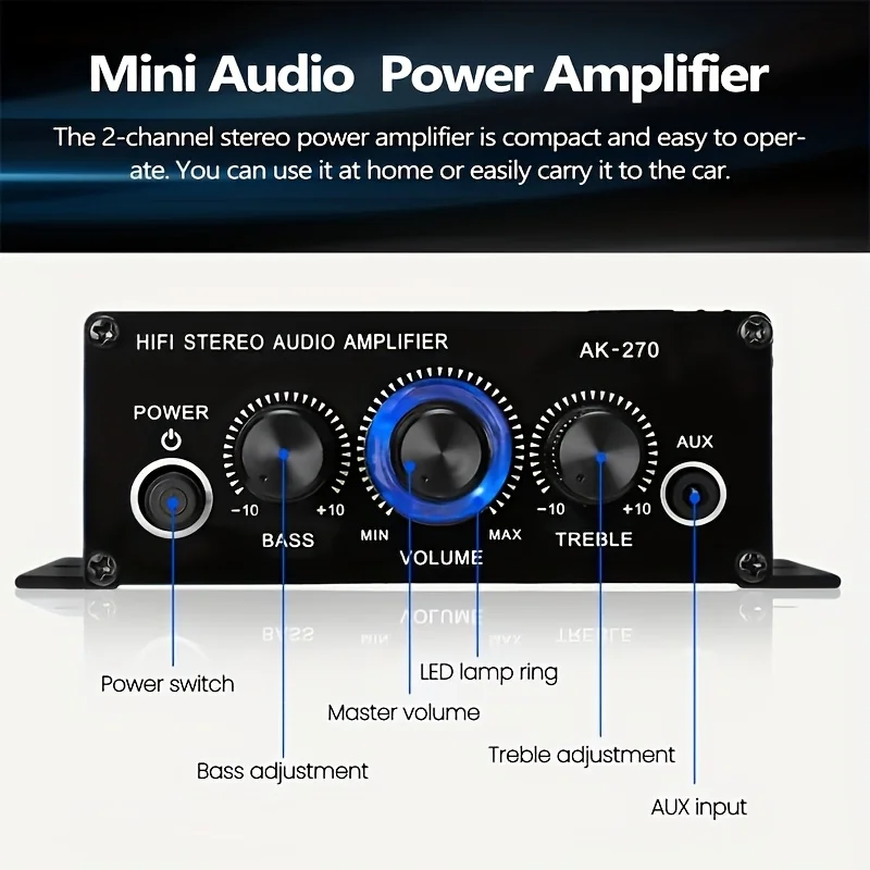 مكبر صوت صغير AK-270 بقوة 400  - مراجعة Home Cinema Amplifier وسعره