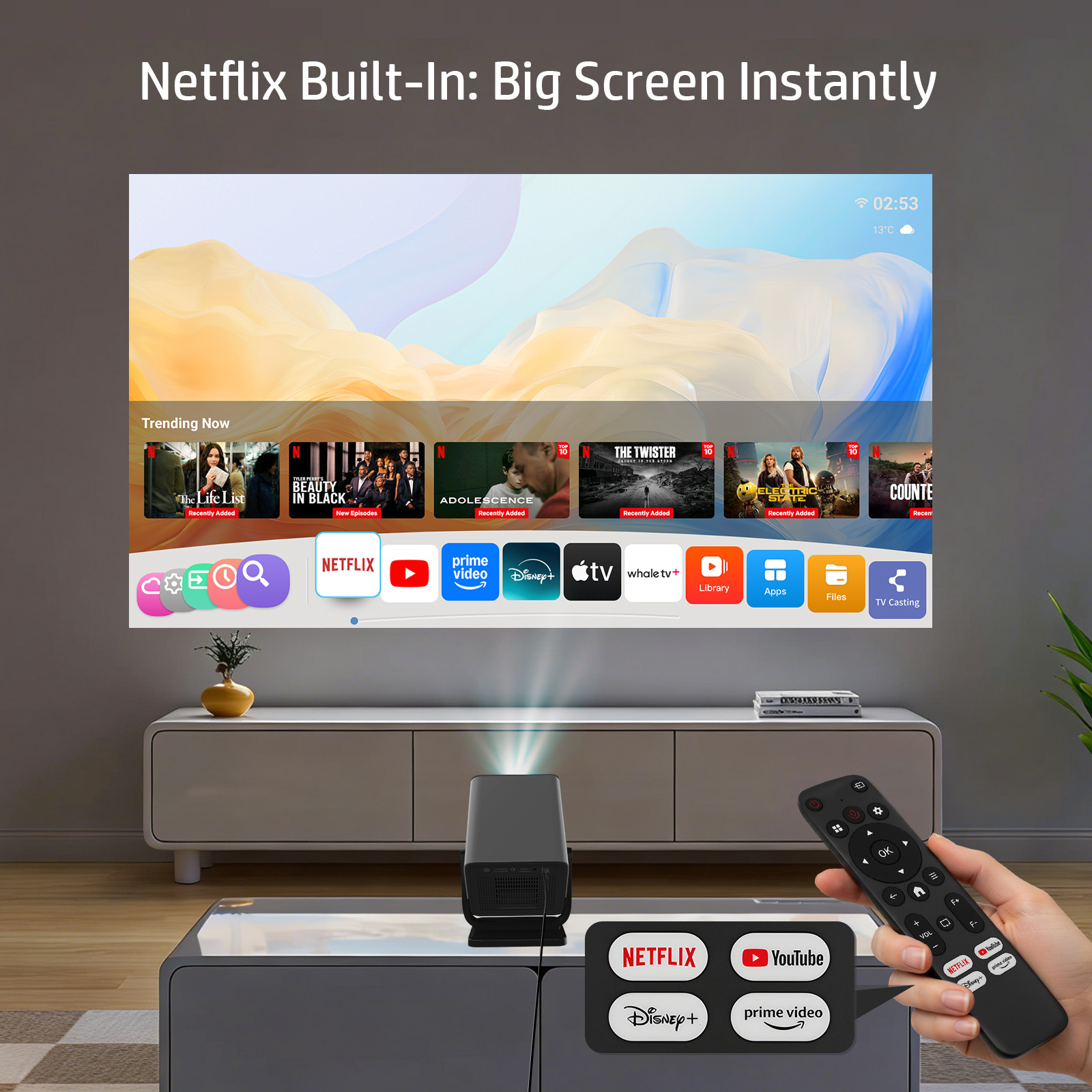 جهاز عرض HP MC475 مع ترخيص نتف - مراجعة Netflix Home Cinema وسعره